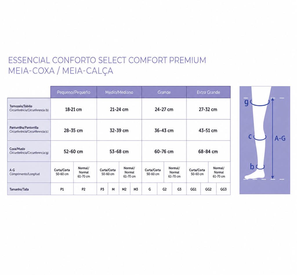 Meia Sigvaris Select Comfort, 20-30 mmHg, Meia Calça