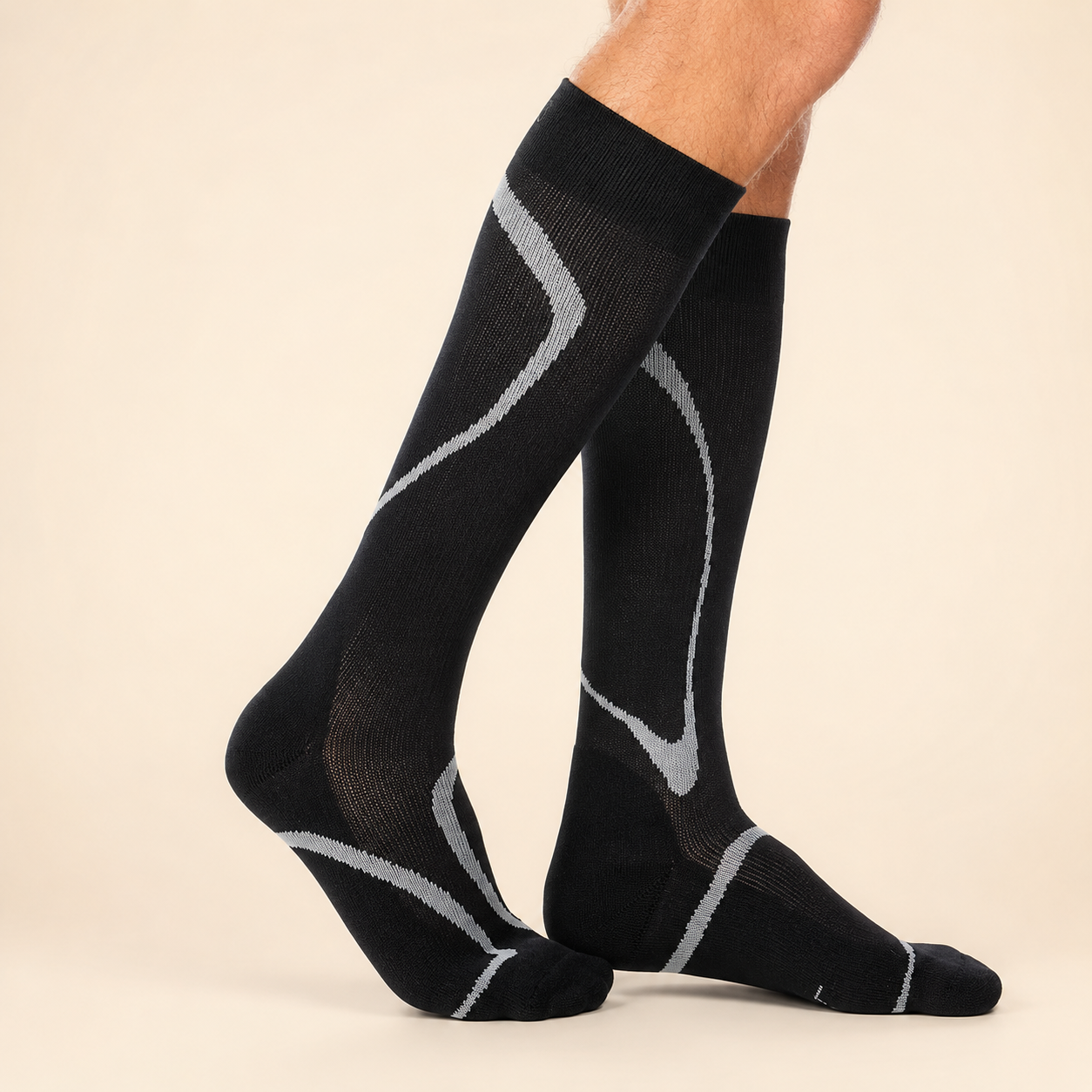 Meia Sigvaris Performance, 20-30 mmHg, Cor: Preto