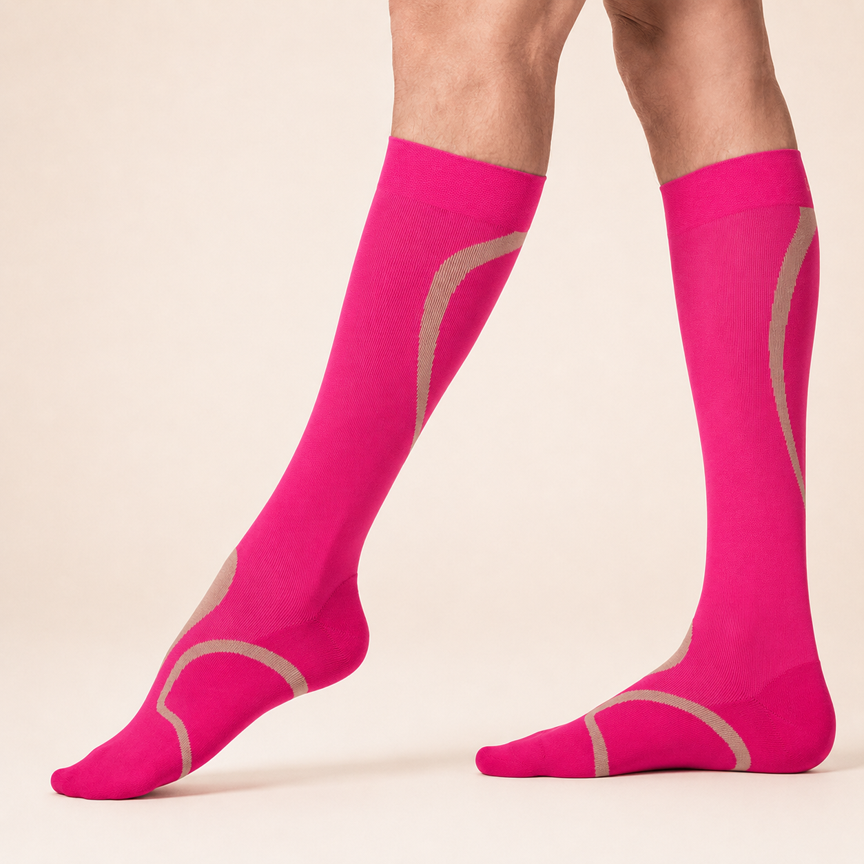 Meia Sigvaris Performance, 20-30 mmHg, 3/4, Rosa