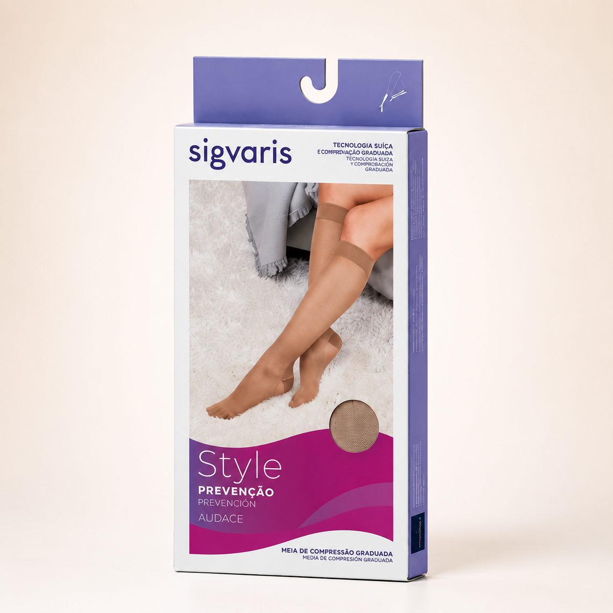 Meia Sigvaris Audace 15-20 mmHg, 3/4