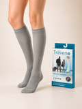 Meia Sigvaris para Viagem, Traveno, 3/4 Panturrilha - Cinza