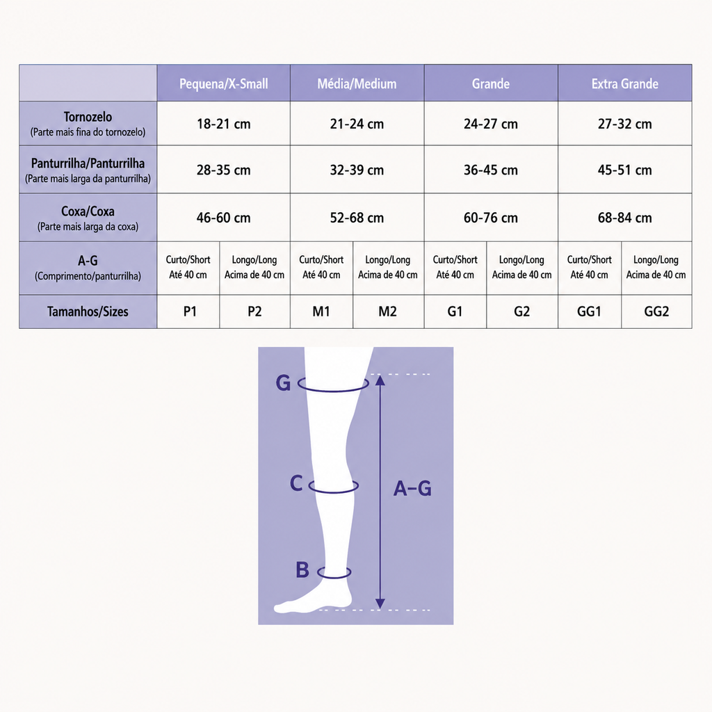 Meia Sigvaris Select Comfort, 15-20 mmHg, 7/8 Meia Coxa