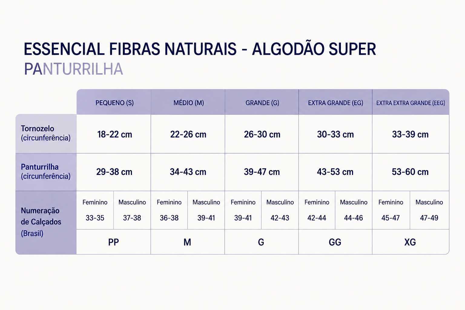 Meia Sigvaris Algodão Super, 20-30 mmHg, 3/4 Panturrilha