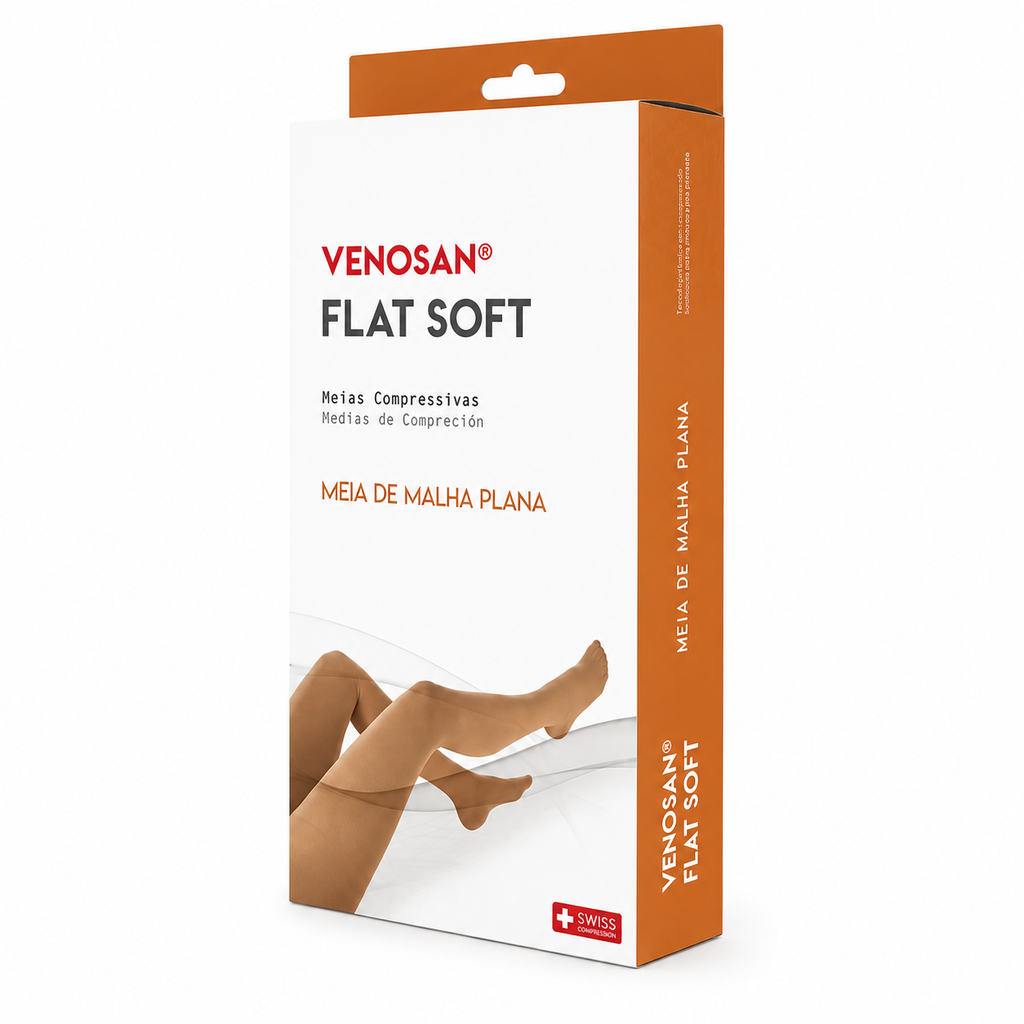 Meia Venosan Flat Soft, 20-30 mmHg, Malha Plana, 3/4 Panturrilha